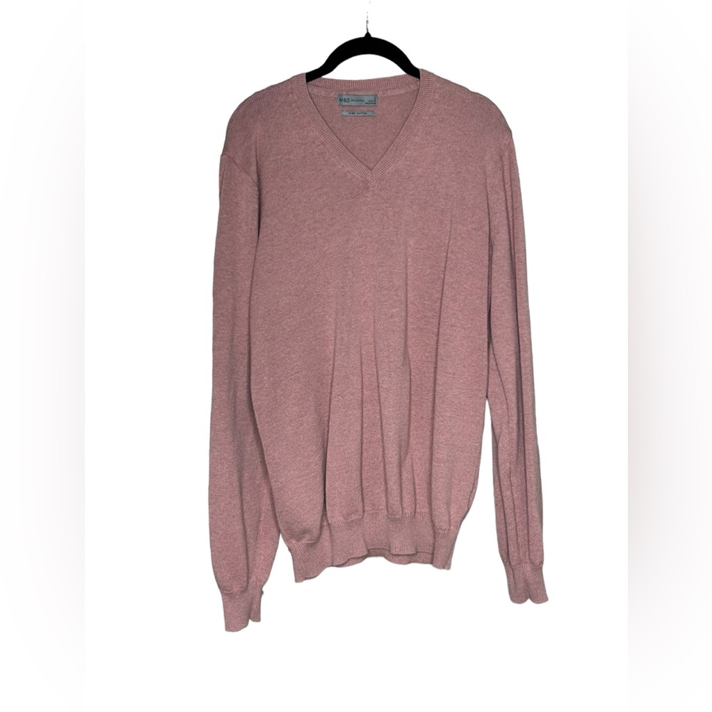 Pure Cotton V-Neck Knitted Sweater